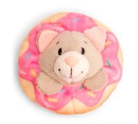 61877 MagNICI Mini Chat, avec Donut, 7 cm, Gris, Doudou avec Aimant, Adhère aux Surfaces métalliques, Tableaux magnétiques et poignées de Sac comme Compagnon de Voyage, idée Cadeau