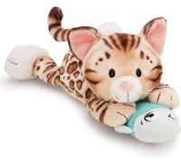 NICI 62152 Chat-léopard avec Poisson en Peluche, Doux, Mignon, pour Câliner Et Jouer, Excellente Idée De Cadeau, pour Enfants Et Adultes, 30 cm, Marron