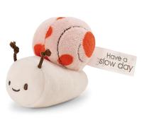 NICI Doudou Escargot 12cm avec Message « Have a Slow Day » - Corail - Peluche Douce, Adorable pour câliner et Jouer, pour Enfants et Adultes, Une Excellente idée Cadeau | 61640