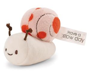 NICI Doudou Escargot 12cm avec Message « Have a Slow Day » - Corail - Peluche Douce, Adorable pour câliner et Jouer, pour Enfants et Adultes, Une Excellente idée Cadeau | 61640