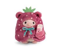 NICI doudou lapin Pibu 8 cm avec glace molle & costume de fraise en boîte cadeau - rose - Peluche douce, adorable pour câliner et jouer, pour enfants et adultes - 61652
