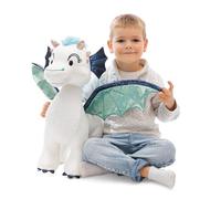 NICI Dragon Zafura en Peluche, 50 cm, Blanc, Doux, avec Effet pailleté, Compagnon Douillet pour câliner et Jouer, pour Enfants et Adultes - 62433