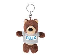 NICI Felix 44673 Porte-clés Ours avec t-Shirt Marron 10 cm