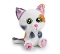 NICI GLUBSCHIS Calli Malli Le Chat Porte-Bonheur, 15 cm, Blanc - 63044 | Endormi dans son panier, peluche en tissu tout doux, adorable compagnon à câliner et à emporter partout, excellente cadeau