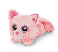 NICI Glubschis : L’Originale - Glubschis Dreamie Le Chat en Peluche 15cm - Chaton couché avec de Grands Yeux Brillants - Peluches moelleuses pour Les Fans de Jouets à câliner- Rose 46921