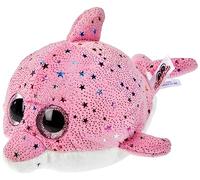 NICI Glubschis : Le Dauphin Delfina Original de 15 cm-Peluches Animaux de la mer pour Filles, garçons et bébés, Doudou doté de Grands Yeux Scintillants à câliner et pour Jouer, 46964, Rose/Blanc