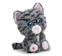 NICI Glubschis Peluche Chat tigré Nomelia Gris 25 cm, Peluche Douce, Adorable Peluche pour câliner et Jouer, pour Enfants et Adultes, idée Cadeau - 63035