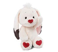 NICI- Hasen 25cm avec Motif de cœur sous Les Pieds - Lapins Peluches pour Filles, garçons et bébés - Jouets Animaux Tout Doux à câliner, Offrir et pour Jouer - Doudous, Blanc/Rouge, 47475, 25 cm