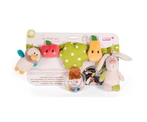 Nici Hochet Poussette Chaîne Lapin Et Hibou 40 Cm