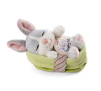 NICI Lapin en Peluche gris12 cm - Peluche Douillette, Adorable Doudou dans Un Panier à dorloter et à Utiliser comme Jouet, pour Enfants et Adultes, 48706, Super Idée Cadeau, Gris Clair