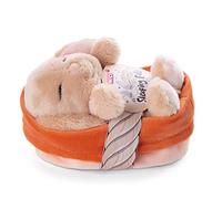 NICI Lapin en Peluche Sleeping Pets à Caramel dans Un Panier pêche 12cm, Simple, 48708, 12 cm