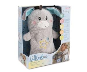 NICI Littledoo Aide à l'endormissement, motif âne, 25 cm, multifonction, Gris