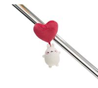 MagNICI Cœur en Peluche avec MOLANG 5cm Blanc - Peluche avec Aimant - Animal magnétique pour réfrigérateur, Tableau Noir, élément métallique et Beaucoup Plus, Superbe idée Cadeau