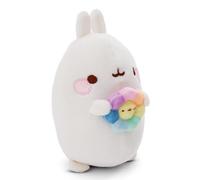 NICI Molang Doudou 12 cm avec Fleur Arc-en-Ciel - Adorable Peluche pour câliner et Jouer, Molang Peluche pour Les Amateurs de doudous - 61163