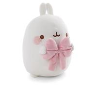 62778 Molang Peluche, avec Nœud, 12 cm, Blanche, Douce, Adorable, pour Câliner Et Jouer, pour Enfants Et Adultes, Idée De Cadeau