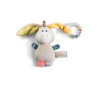 NICI Peluche âne My First 42080 avec hochet anneaux 14,5 x 7,5 cm beige