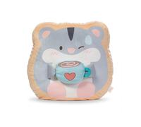 NICI mymochi 62395 Hamster Shai en peluche, avec tasse, 35 x 33 x 12 cm, gris, compagnon stylé à câliner ou comme accessoire, pour enfants et adultes