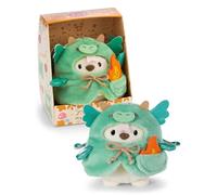 NICI Peluche Ours polaire Snono 8 cm – avec flamme et costume de dragon – Beige