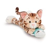 NICI Chat-léopard Avec Poisson En Peluche, Doux, Mignon, Pour Câliner Et Jouer, Excellente Idée De Cadeau, Pour Enfants Et Adultes, 30 cm, marron - 62152