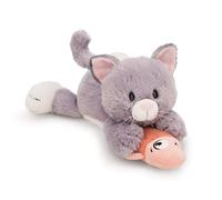 NICI Chat Avec Poisson En Peluche, Doux, Mignon, Pour Câliner Et Jouer, Excellente Idée De Cadeau, Pour Enfants Et Adultes, 30 cm, Gris - 62153