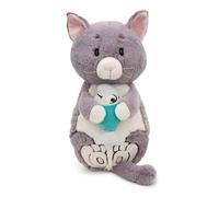 NICI Chat Avec Poisson En Peluche, Doux, Mignon, Pour Câliner Et Jouer, Excellente Idée De Cadeau, Pour Enfants Et Adultes, 40 x 20 cm, Gris - 62166