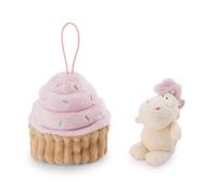 NICI Peluche Licorne 61913 Creamy Pink - Douce, motif cupcake avec boucle, 10 cm, multicolore