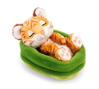 NICI Peluche Tigre 12 cm – endormi dans un panier, marron – douce, idée cadeau (62872)