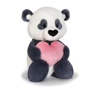 NICI Panda Love avec cœur en Peluche, 35 cm, Noir, Doux, Adorable Compagnon pour câlins et Jeux, Superbe idée Cadeau pour Enfants et Adultes - 62610