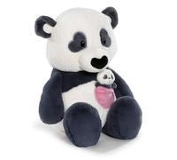 NICI Panda Love en Peluche, avec Poche en Forme de cœur et bébé Panda, 40 cm, Noir, Doux, Adorable Compagnon pour câlins et Jeux, Superbe idée Cadeau pour Enfants et Adultes - 62612