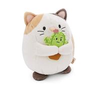 NICI Peluche Chat Angy de 16 cm avec Un Cactus dans Une boîte Cadeau de 11x12x6,5 cm Beige - Doudou en Peluche à câliner, à Jouer, pour Enfants et Adultes, Une Excellente idée de Cadeau - 61147