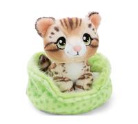 NICI Peluche Chat Bengal dans Panier, 12 cm - 63321 | Doux compagnon à câliner, jouer et collectionner, porte-bonheur, superbe cadeau pour enfants et adultes