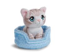 NICI Peluche Chat gris tigré dans un panier 12 cm