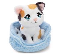 NICI Peluche Chat Porte-Bonheur Tricolore 12 cm dans Panier - Doux Compagnon à câliner, Jouer et Collectionner, Porte-Bonheur, Superbe Cadeau pour Enfants et Adultes | 63322