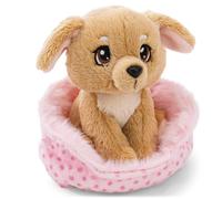 NICI Peluche Chien 12 cm dans Panier - Doux Compagnon à câliner, Jouer et Collectionner, Porte-Bonheur, Superbe Cadeau pour Enfants et Adultes | 63323