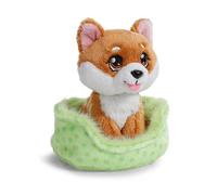NICI Peluche Chien Shiba Inu 12 cm dans Un Panier - Marron