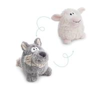 NICI Peluche Loup réversible 15 cm 2 en 1 - Gris - Doux NICI - Idéal pour câliner, Jouer et comme Compagnon à la Maison, à la garderie ou en Voyage | 62994