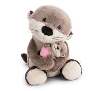 NICI Peluche Loutre 20 cm avec jeune loutre 6 cm – Marron, douce, pour enfants et adultes – 62844