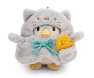 NICI Peluche Pingouin Waddle 8 cm avec Canard & Costume de Chat en boîte Cadeau 8,5x6,5x10 cm Bleu - Doudou, Mignon Jouet en Peluche à câliner et à Jouer, Une Excellente idée de Cadeau - 61143