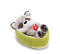 NICI Peluche Raton Laveur Dormant, 12 cm - 63123 | Doux compagnon à câliner, jouer et collectionner, porte-bonheur, superbe cadeau pour enfants et adultes