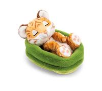 NICI Peluche Tigre 12 cm, endormi dans Un Panier, Marron, Peluche Douce pour câliner et Jouer, pour Enfants et Adultes, idée Cadeau - 62872