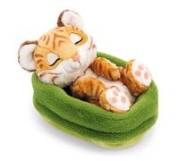 NICI Peluche Tigre 12 cm, endormi dans Un Panier, Marron, Peluche Douce pour câliner et Jouer, pour Enfants et Adultes, idée Cadeau - 62872