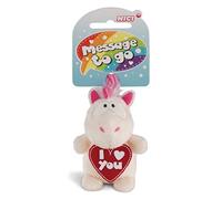 NICI Pendentif Licorne Theodor I Love You 8 cm Blanc/Rose