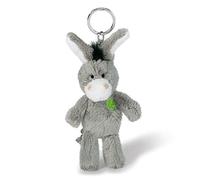 NICI Porte-clés âne avec trèfle brodé 10 cm 47868 Gris