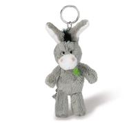 NICI Porte-clés âne avec trèfle brodé 10 cm 47868 Gris