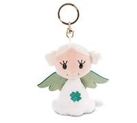 NICI- Porte-clés Ange Gardien « Bonne Chance » 9 cm avec Feuille de trèfle, étoile, 47071, Blanc/Rouge
