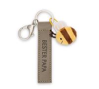 NICI Porte-clés « Bester Papa » en cuir synthétique - Olive - 10 cm - Avec abeille