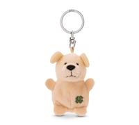 Porte-clés Chien beige avec trèfle 5cm