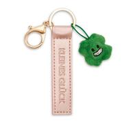 NICI Porte-clés en cuir synthétique avec trèfle - 10 cm - Doré rose