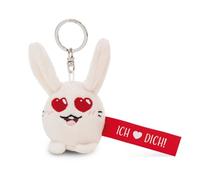 NICI Porte-clés en forme de lapin avec inscription en allemand Ich Herz dich! Rouge 5 cm
