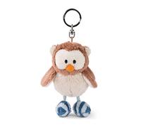 Porte-clés hibou Oscar avec tête pivotante 10cm Marron